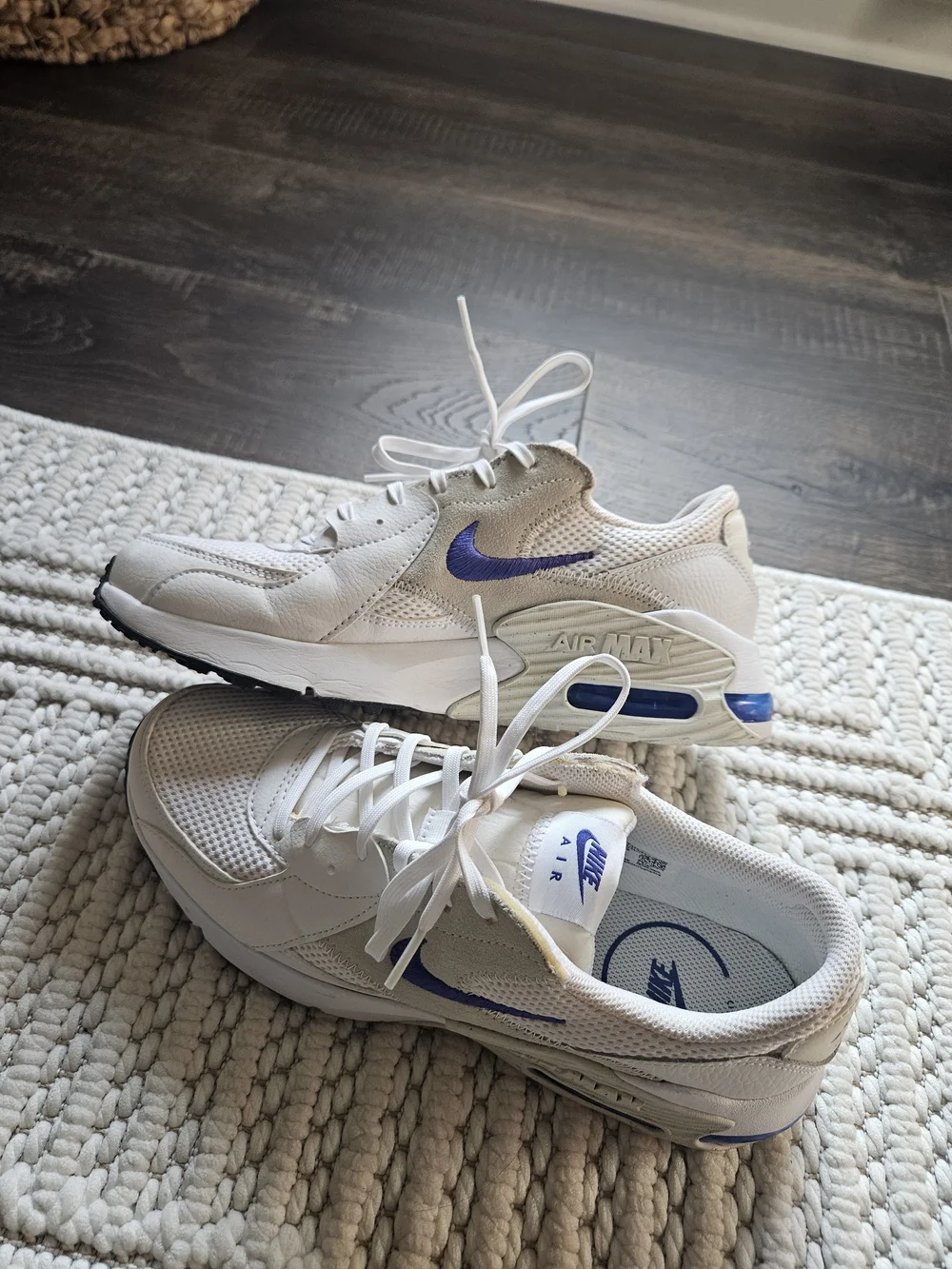 Nike Air Max Women's White Sneakers with Blue Swoosh